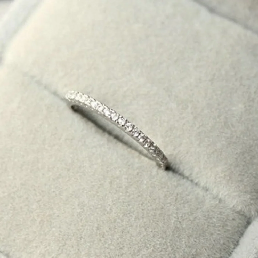 NEW 925‎ Sterling Silver Dainty Sapphire Engagement Wedding Band Ring